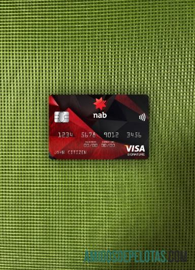 Cartão de assinatura Visa do Banco NAB dos EUA Photolook Front exemplo real